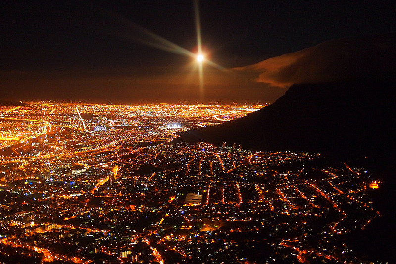 Moon Rising over Cape Town